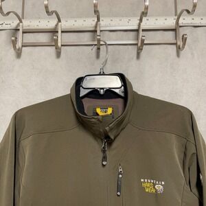 Mountain Hardwear Jacket Men L Brown Softshell Full Zip Wind Resistant OM6646